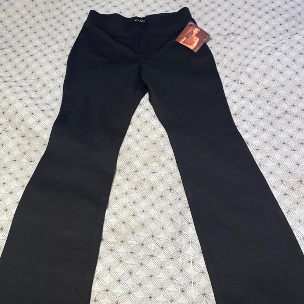 IMAN Global Chic Flat Front Pull on Flare Pants
